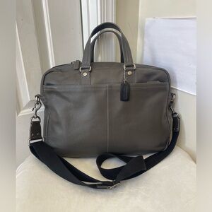 Coach Gray Leather Briefcase Bag